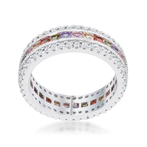 Paula Multicolor CZ Eternity Band Ring | 4ct