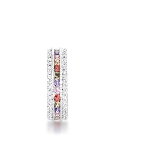 Paula Multicolor CZ Eternity Band Ring | 4ct