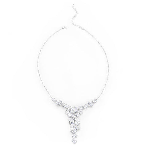 Pualine Bejeweled Cubic Zirconia Cluster Necklace | 70ct