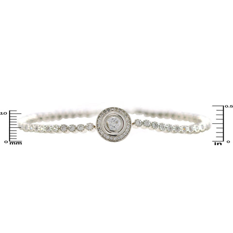 Pavanan Vintage Halo Tennis Bracelet – 7.25in | 20ct