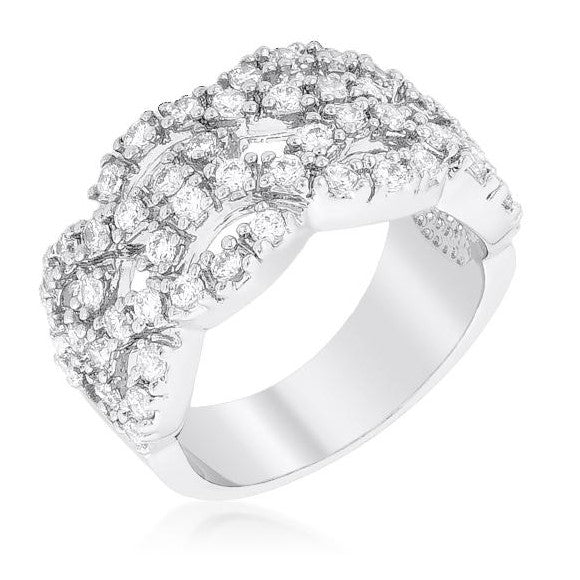Penn Braided Cubic Zirconia Wide Band Ring