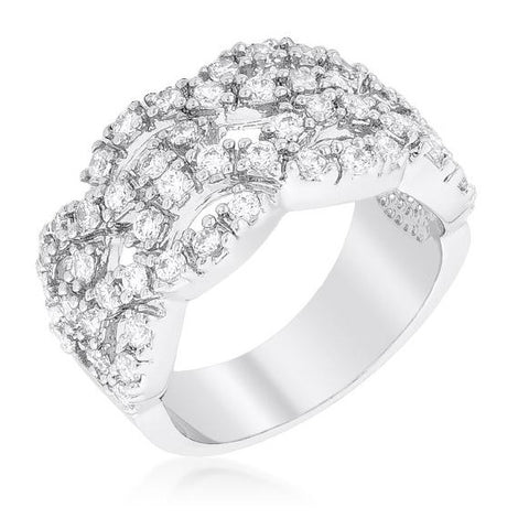 Penn Braided Cubic Zirconia Wide Band Ring | 5ct
