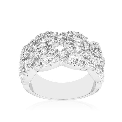 Penn Braided Cubic Zirconia Wide Band Ring | 5ct