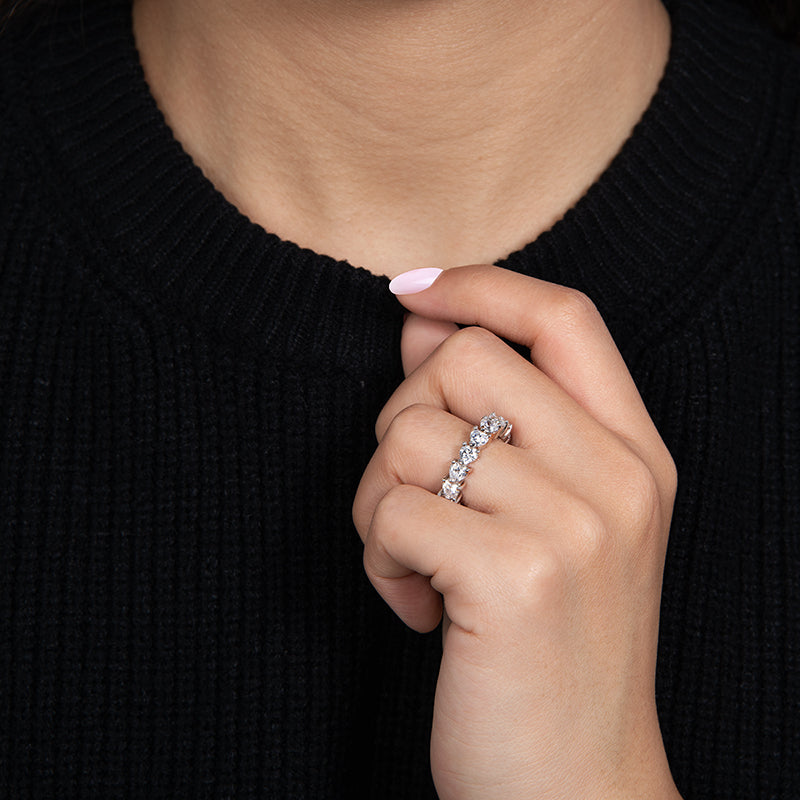 Perla 4mm Heart CZ Eternity Ring | 3.75ct | 925 Sterling Silver