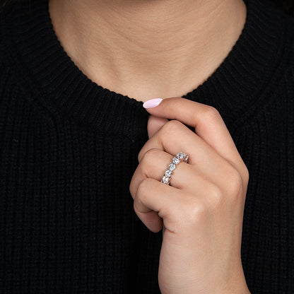 Perla 4mm Heart CZ Eternity Ring | 3.75ct | 925 Sterling Silver