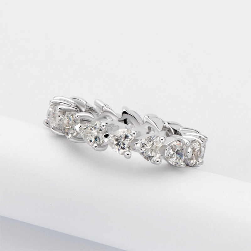 Perla 4mm Heart CZ Eternity Ring | 3.75ct | 925 Sterling Silver