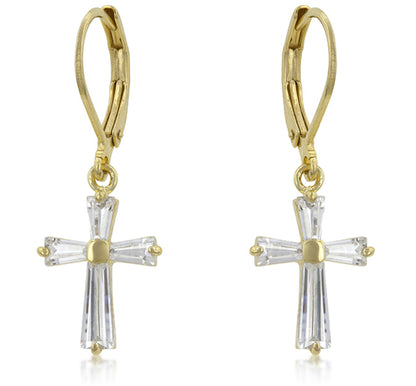 Perry CZ Cross Drop Earrings | 1.5ct