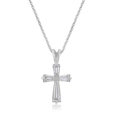 Perry CZ Cross Gold Pendant | 1.5ct