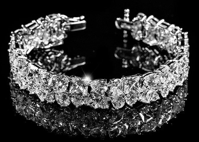 Scarlet CZ Cluster Statement Bracelet - 7.25in