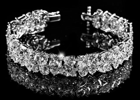 Scarlet CZ Cluster Statement Bracelet - 7.25in