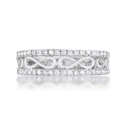 Rema CZ Silver Contemporary Infinity Band Ring | .4ct