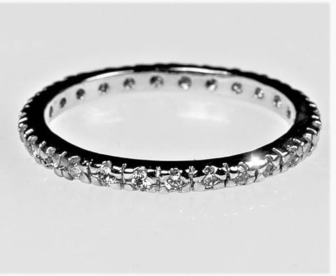 Renetta Round CZ Eternity Stackable Ring | 1ct