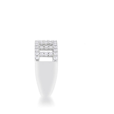 Rey CZ  Contemporary Silver Band Ring | 0.5ct