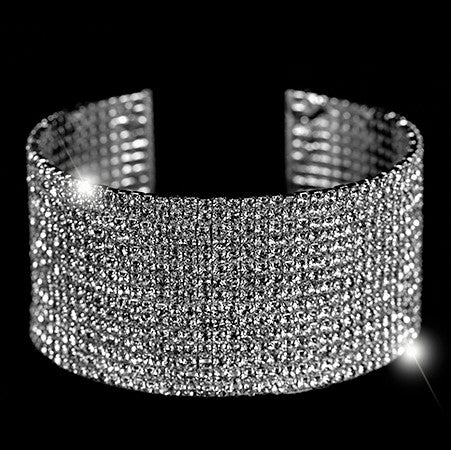 Clara Crystal Wide Cuff Bracelet