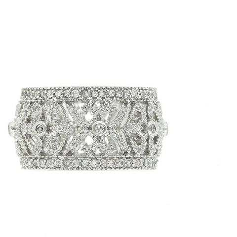 Rhoda Filigree Crest Eternity Wie Band Ring | 3ct