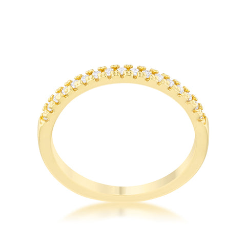 Rina Delicate CZ 18k Goldtone Band Ring | 03ct