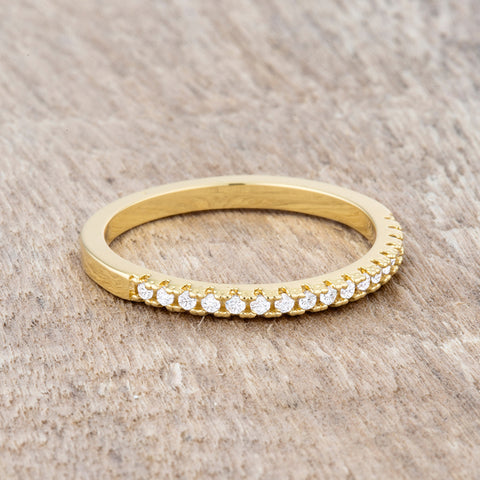 Rina Delicate CZ 18k Goldtone Band Ring | 03ct