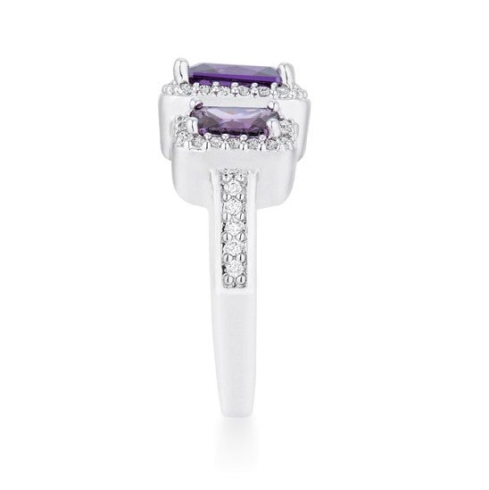Rita Three Stone Emerald Radiant CZ Ring | 4.5ct