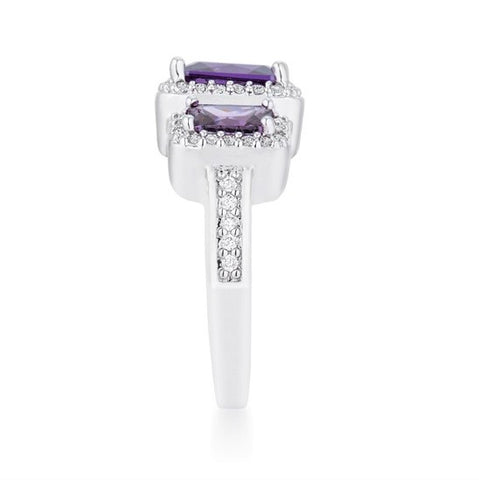 Rita Three Stone Emerald Radiant CZ Ring | 4.5ct
