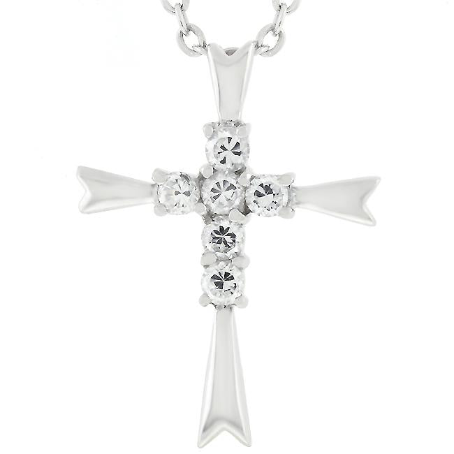 Riva Cubic Zirconia Cross Pendant | Sterling Silver