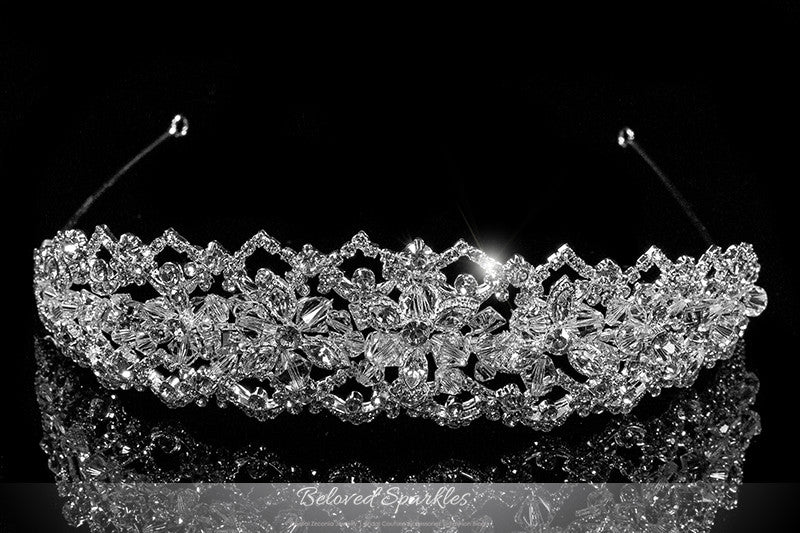 Lara Victorian Art Deco Silver Tiara | Swarovski Crystal - Beloved Sparkles
 - 1