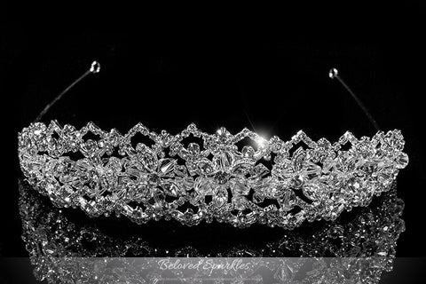 Lara Victorian Art Deco Swarovski Crystal Silver Tiara