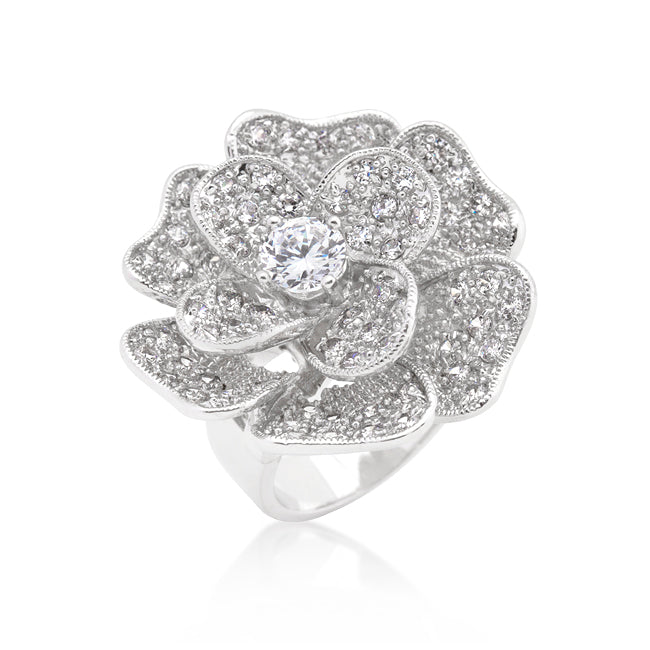 Frawn Large Flower Cocktail Statement Ring | 9ct