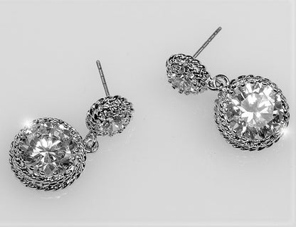 Sage Round Drop Statement Earrings | 4.5ct
