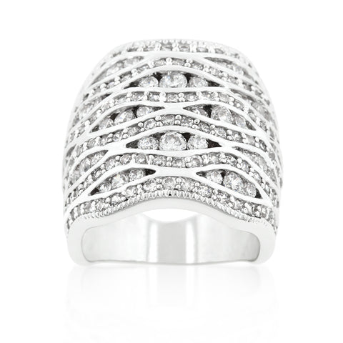 Sandra CZ Pave Abstract Cocktail Band Ring | 10ct