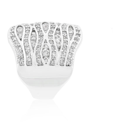 Sandra CZ Pave Abstract Cocktail Band Ring | 10ct