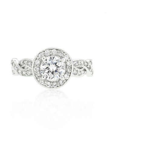 Sara 1ct Round CZ Halo Engagement Ring | 1.8ct