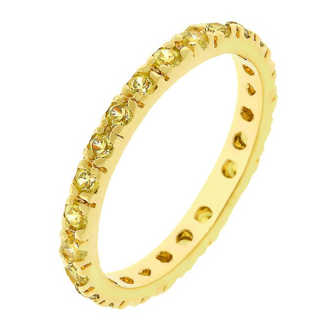 Sari Round Canary Eternity Stackable Ring | 0.6ct