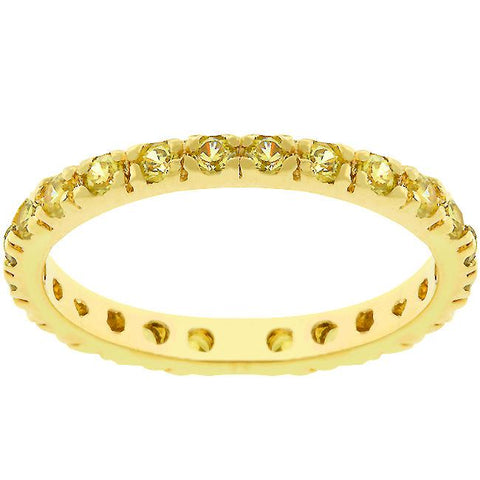 Sari Round Canary Eternity Stackable Ring | 0.6ct