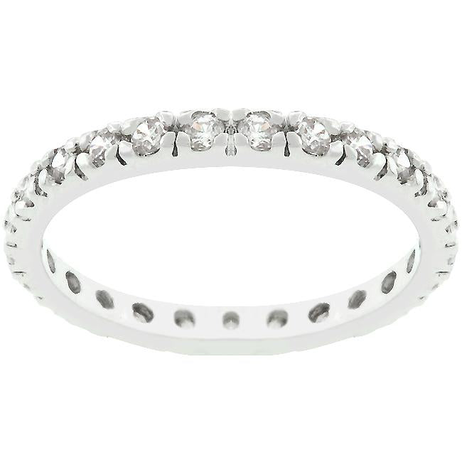 Sari Round CZ Eternity Stackable Ring | 0.6ct