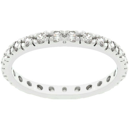 Sari Round CZ Eternity Stackable Ring | 0.6ct