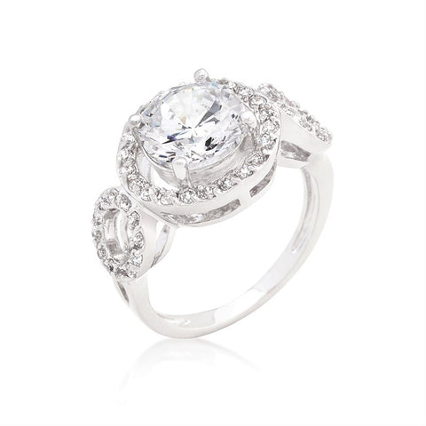 Selma 3ct Round Cut Trio Engagement Ring | 6ct