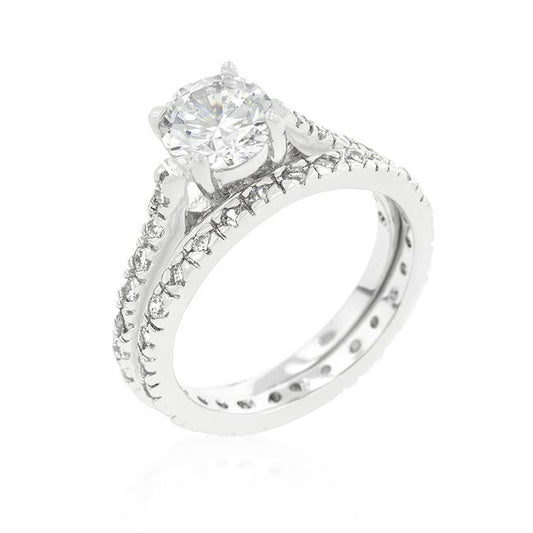 Shantell 7mm Round CZ Engagemeny Ring Set | 1.3ct