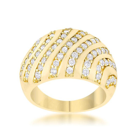 Shayla CZ Gold Contemporary Dome Ring | 1ct