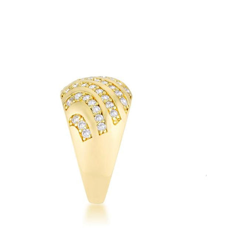 Shayla CZ Gold Contemporary Dome Ring | 1ct