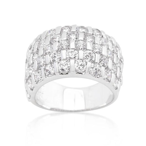 Shelby Channel Set Round CZ Band Ring | 8ct