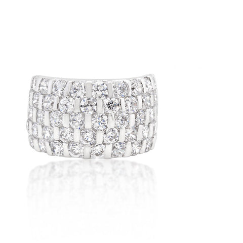 Shelby Channel Set Round CZ Band Ring | 8ct