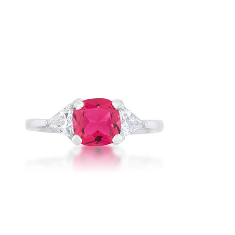 Shonda Three Stone Fuchsia Pink Cocktail Ring | 2ct
