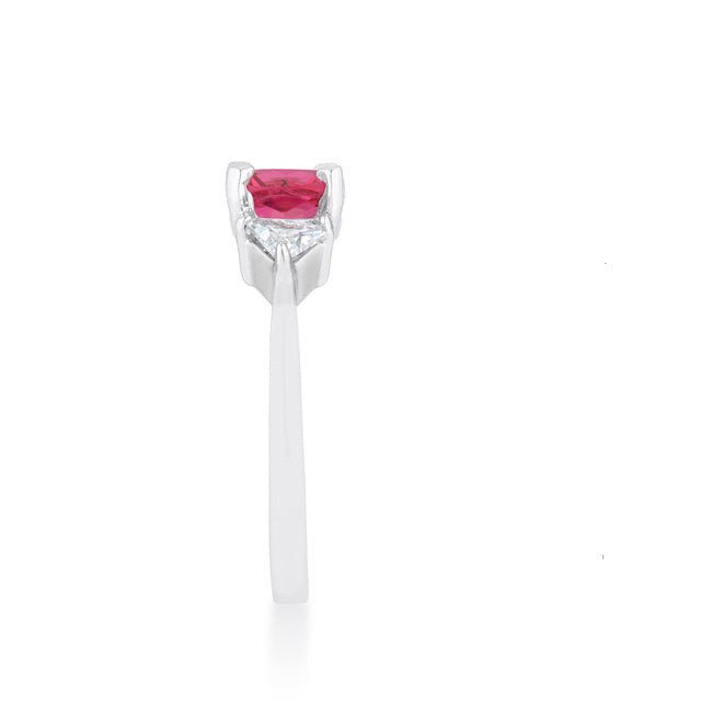 Shonda Three Stone Fuchsia Pink Cocktail Ring | 2ct