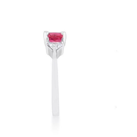 Shonda Three Stone Fuchsia Pink Cocktail Ring | 2ct