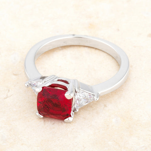 Shonda Three Stone Ruby Red Engagement Ring | 1.58ct