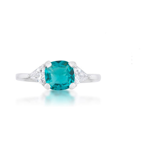 Shonda Three Stone Aqua Blue Ring | 1.8ct