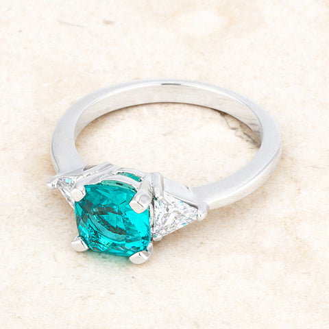 Shonda Three Stone Aqua Blue Ring | 1.8ct