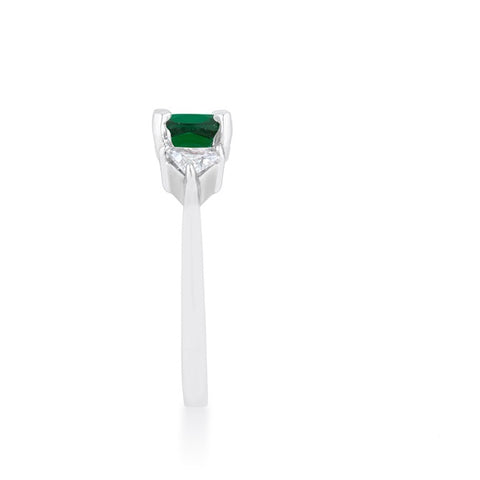 Shonda Three Stone Emerald Green Engagement Ring | 1.8ct
