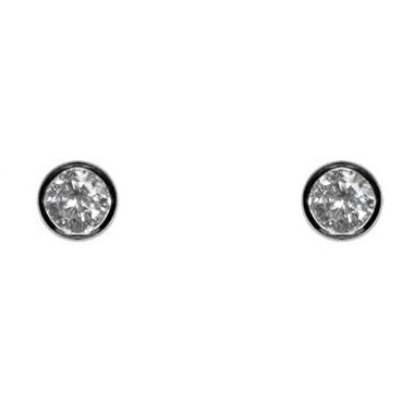 Simica Round Cut Bezel Stud Earrings – 4mm | 0.25ct