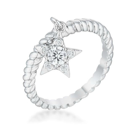 Stella Cubic Zirconia Star Charm CZ Fashion Ring | 0.5ct | Cubic Zirconia | Silver